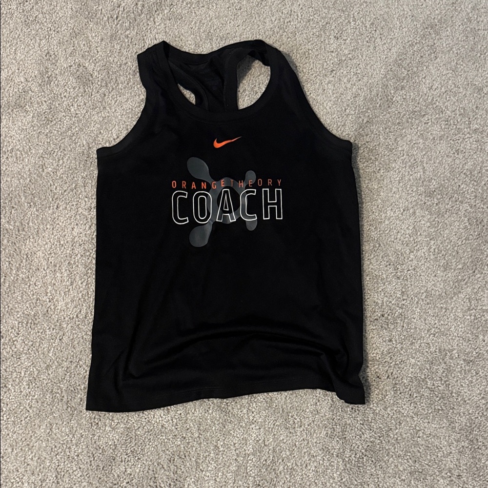 Nike Black and Orange Coach Racerback Tank